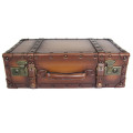 Custom decent vintage treated PU covering wooden frame display suitcase